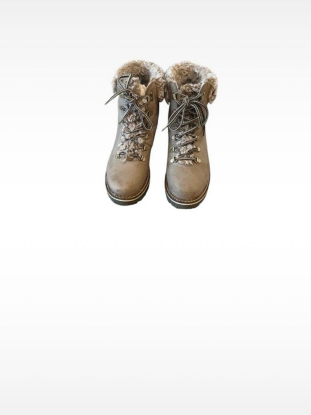 Women’s Taupe Faux-Fur Lined Hiking Boots